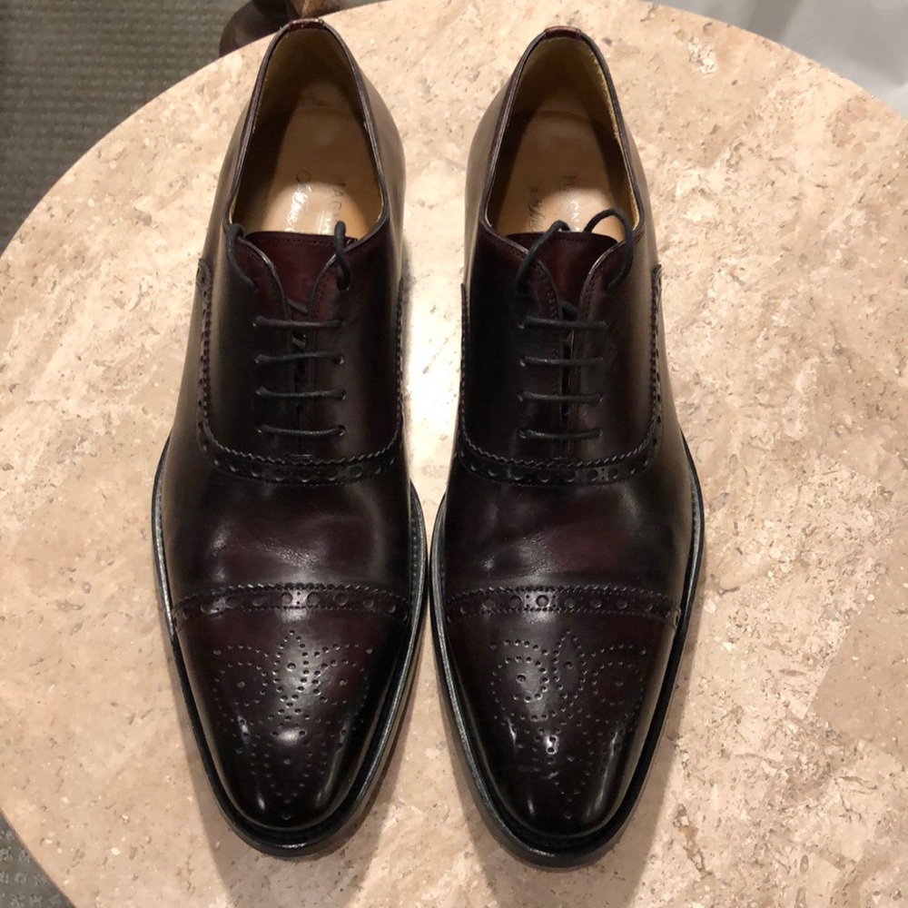 Magnanni Dark Burgundy Brogue Oxfords Dress Shoes